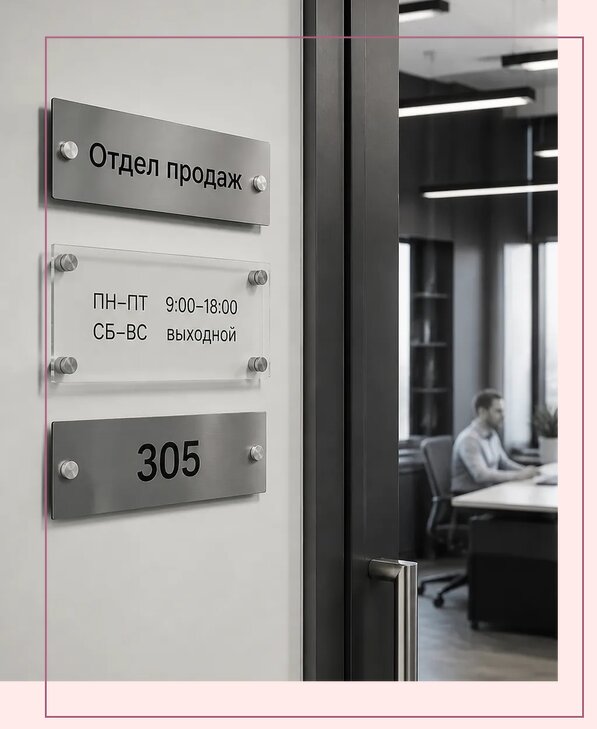 Офисные таблички на дверь в Спасске-Дальнем по цене от 5070 р. | Аванза-Спс